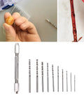 Rock Solid Double Hand Drill With Premium Brass Body And Dead Simple Twist Grip Perfect For Precision Hobby Work And Electronic Assembly, showcasing drill bits and usage.