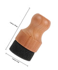 Straight Up Amazing Wooden Cutting Board Oil Brush And Built Tough Wood Wax Applicator Sponge, 7.47in tall, wooden handle, black pad.