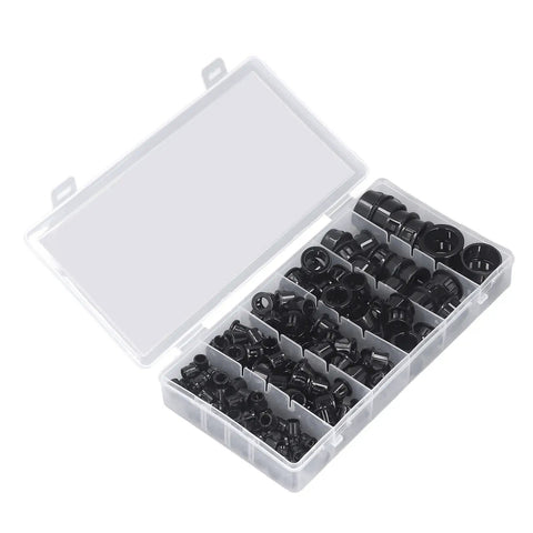 Super Tough Nylon Cable Grommet Protectors 160 Pcs With 6 Sizes Including 8mm 10mm 11mm 16mm 19mm And 25mm For Snappy Wire Hose Installation clear organizer box