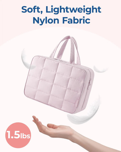Travel Toiletry Bag With Jewelry Organizer Hanging Cosmetic Case For Jewelry And Essentials Pink L Carry On