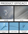 Before and after results of using Windshield Crack Repair Kit 2 Pack Upgrade 2026 Glass Repair Fluid For Cracks And Chips Quick Fix