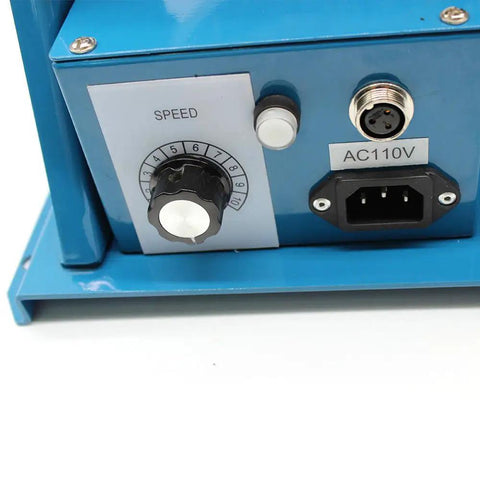 Control panel of the 3 Jaw Rotary Welding Positioner Turntable with speed dial and 110V input.