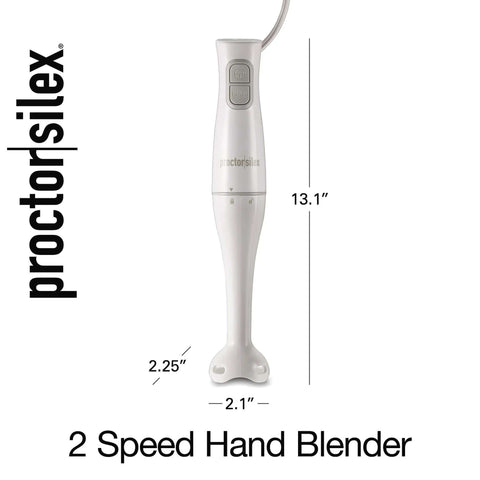 Smooth Operator Electric Immersion Blender With Detachable Dishwasher Safe Blades, Two Speed Settings For Hassle Free Purees, Whipped Cream And Quick Blending Of Soups, Smoothies, Sauces Directly Into Any Pot, 13.1 inch white hand blender.
