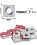 Ten Pack 12X12X1.5mm Carbide Router Blade Inserts For Slab Surfacing Four Cutting Edges Reversible Square Replacement Blades