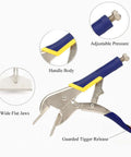 10 Inch Hand Seamer for Sheet Metal Bending with locking mechanism and flat jaw, heavy-duty duckbill pliers, pro grade high carbon steel