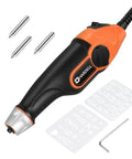 Compact 24W Engraving Pen Delivers Badass Performance At Five Speeds Includes Three Hella Durable Tungsten Carbide Bits For Crisp Etching On Metals Stone Glass And Wood Boasts A Cushioned Grip Handle Straight Out Of Box Ready.