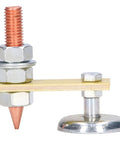 Heavy Duty Magnetic Welding Support Clamp With Powerful Ndfeb Magnet Grip, featuring metal threaded components and a copper tip.