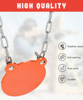 AR500 Steel Target With Gong Mounting Kit And Neon Color Hostage Target showing anti-spalling features and chains
