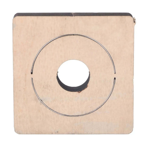 65mm Circle Cutter with Wood Base for DIY projects, square wood base with visible round cutting die, ideal for crafts and upgrades