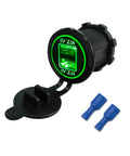 Waterproof Dual Usb Cigarette Lighter Adapter With Lid, 2.1A Fast Charge Dual Port Outlet For 12V 24V Car Boat RV ATV Truck US with green LED.