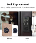 Premium Rock Solid Smart Fingerprint Deadbolt Lock Featuring Password Card Key And Phone App Control With Auto Secure Locking System before and after comparison