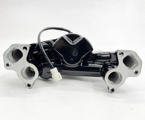 Badass Aluminum Electric Water Pump For Ls1 Ls2 Ls3 Ls6 V8 Swaps featuring black alloy housing and dual inlet ports.