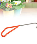 Dope Root Hook Tool for Bonsai Care and Soil Loosening, 8.5 Inch Metal Gardening Tool for Gentle Root Stretcher and Easy Repotting of Potted Plants, Built Tough for Bonsai Enthusiasts. Orange metal root hook for repotting potted plants