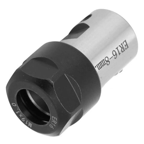 Heavy Duty ER16 Collet Chuck Holder For Milling Spindle Motor Shaft 8mm, black and silver, side view