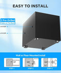 Tiny Home Safe With Electronic Keypad Lock For Cash Jewelry Passport Hidden Safe For Closet Dorm Room Black Portable Safe installation illustration