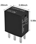 Beefy 30A 12VDC 5 Pin Automotive Relay Pack Of 4 For Chrysler Dodge Jeep Cars Trucks And SUVs with dimensions and schematic view