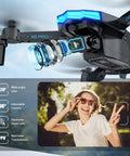 Close-up of 1080P Camera Mini Drone With Brushless Motors For Beginners Long Flight Time One Key Start showing lens details and FPV.