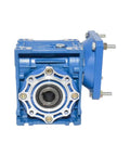 Front view of Beefy Torque NMRV040 Gearbox Reducer for Electric Motors with Ratios 7.5 to 100, heavy-duty, 104x104mm flange, PAM IEC mounting.