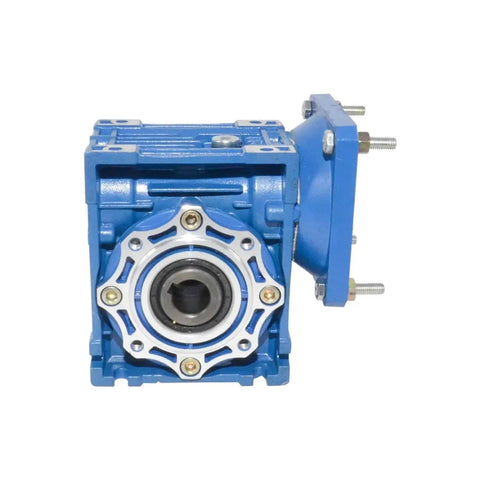 Front view of Beefy Torque NMRV040 Gearbox Reducer for Electric Motors with Ratios 7.5 to 100, heavy-duty, 104x104mm flange, PAM IEC mounting.