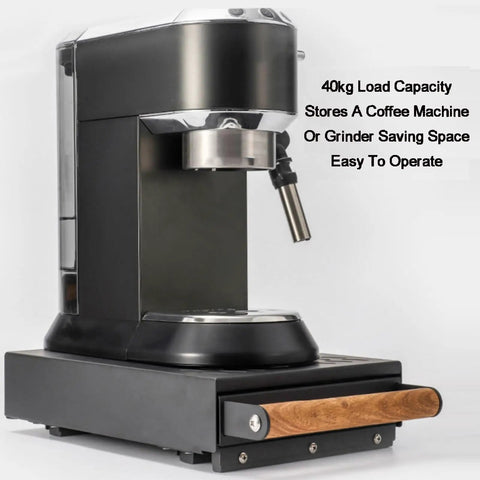Heavy Duty Stainless Steel Espresso Knock Box With Shock Absorbing Removable Knock Bar And Spill Resistant Grounds Waste Dispenser for easy operation.