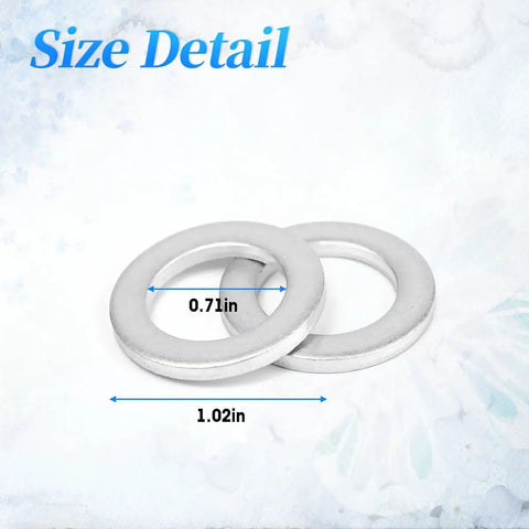Size detail of 20 Piece Transmission Fluid Drain Plug Crush Washer Gasket Set For Honda Accord Civic CR V Ridgeline Odyssey Pilot