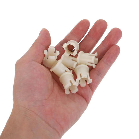 Thirty Piece White Plastic Furniture Caster Socket Inserts Solid Grip Straight Up Smooth Rolling Chair Wheel Adapters Zero Wobble Office Desk Leg Protectors Easy Peasy Repair Set For Rolling Chairs