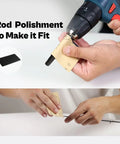 Person using drill for Fishing Rod Repair Kit With Epoxy Glue, Wrapping Thread, Clipper, And Masking Tape For Quick On The Spot Rod Fixes
