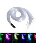 Front view of AKEPO PMMA end-glow fiber optic cable, 0.75 mm dia, 2 m length, clear sheath.