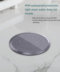 Slick Auto Rising Desk Power Strip With Fast Wireless Charger Tempered Glass Top hidden flush mount socket with IP44 waterproof design.