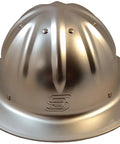 Aluminum Full-Brim Hard Hat With Ratchet Suspension, Silver Finish, ANSI Z89.1 Type 1 Class C Safety Helmet, One Size