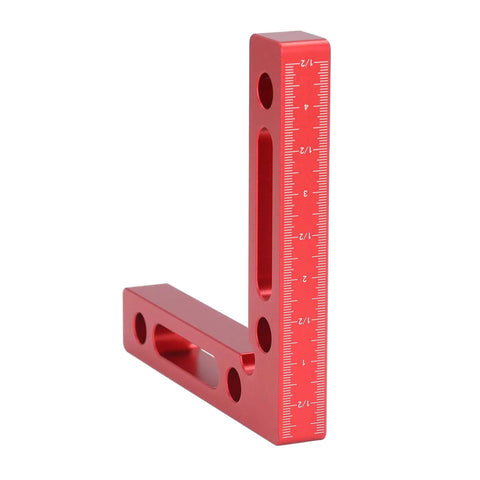 90 Degree Positioning Square Aluminum Alloy Right Angle Tool For DIYers Woodworking Projects Cabinets Drawers Boxes Frames With Clear Inch And Millimeter Scales Anodized Red Finish Lightweight Durable, 120mm red