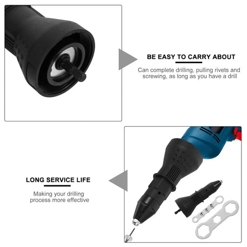 Cool Galpada Cordless Drill Rivet Adapter Kit With Plastic Body For Auto DIY And Metal Work, Low Noise Electric Riveting Tool To Make Drilling Faster And Easier On Cars Or Projects close-up