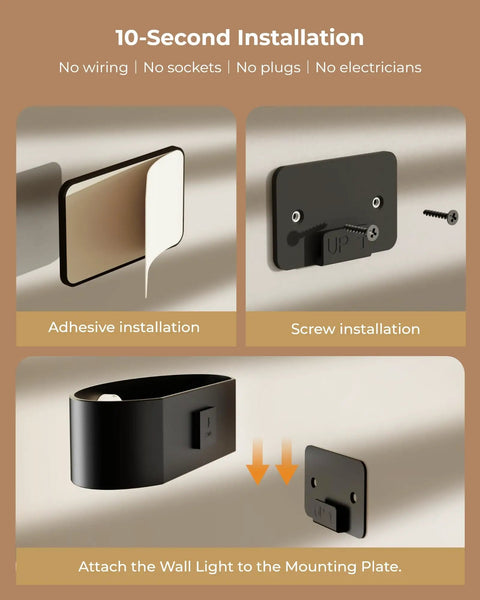 Installation guide for Motion Sensor Wall Light With 5000Mah Battery And Remote Featuring 15 Rgb And Three Warm Modes Dimmable Wireless Sconces.