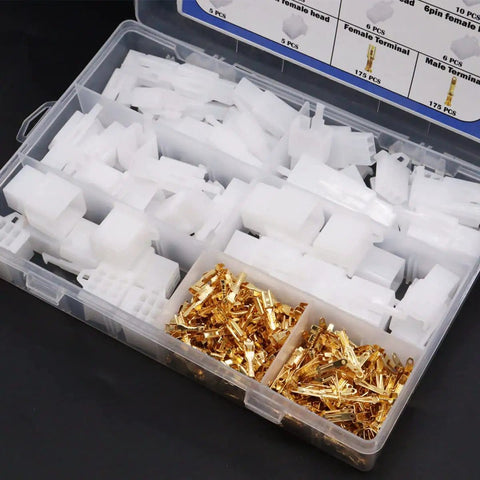 Automotive Electrical Wire Connector Kit 432 Pcs 2.8mm with male female sockets, pin headers, crimp terminals in storage box