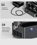 Plug and Play External Gpu Enclosure With Oculink And Usb4 Hot Swap Support Featuring A Rock Solid Eight Hundred Watt Power Supply To Upgrade Your Laptop Setup Today Black showing connection and startup process.