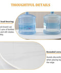 Hella Durable 40 Inch Lazy Susan Rotating Serving Tray Cut From Thick Sintered Stone With A Smooth As Butter 360 Swivel Design showing water bottles on smooth surface.