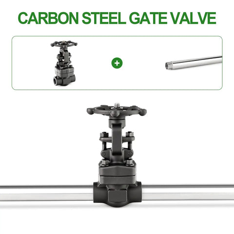 Beefed Up Forged Carbon Steel Gate Valve 1/2 Inch NPT Female Rotary Sluice Valve With Wheel Handle for water oil gas full bore design