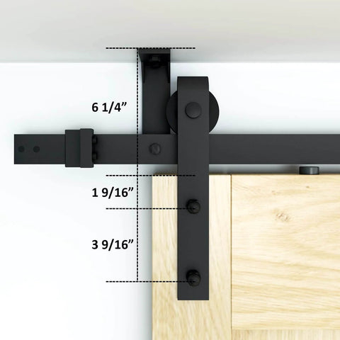6.6 Foot Straight Roller Sliding Door Track Hardware Ceiling Mount Kit For Barn Wood Closet And Interior Doors With Pro Grade Heavy Duty Dual Rollers Dual Stoppers Pre Drilled Track Wall Connectors Ceiling Brackets Anti Pads And Floor Guide