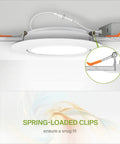 Gimbal 4 Inch LED Recessed Lights With Adjustable Color Temperature 3000K 4000K 5000K, 110 Degree Beam, Energy Star ETL, spring-loaded clips