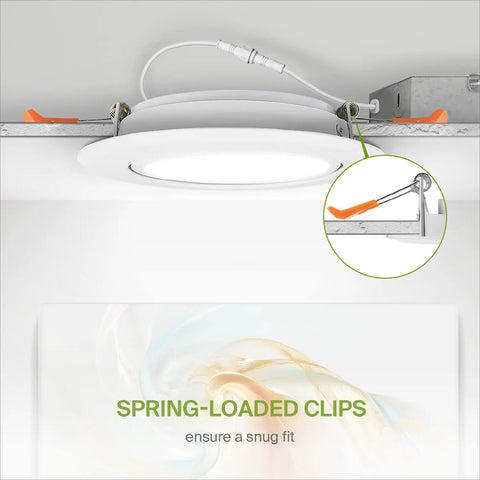 Gimbal 4 Inch LED Recessed Lights With Adjustable Color Temperature 3000K 4000K 5000K, 110 Degree Beam, Energy Star ETL, spring-loaded clips