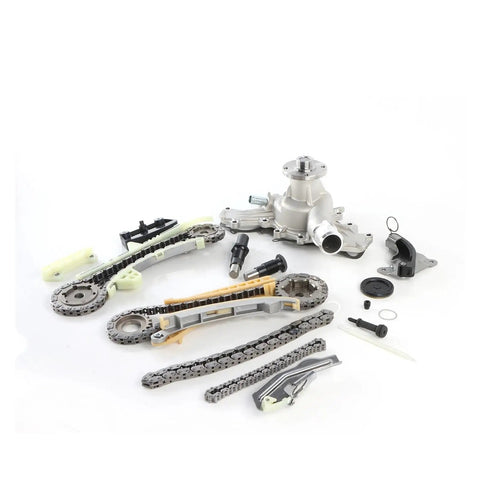 Premium Timing Chain Kit With Gears Plus Water Pump Replacement For 4.0L SOHC V6 Engines In Mazda And Mercury Cars Built Tough With Alloy To Last Miles Without Fail. alloy timing chain kit with water pump, gears, guides and tensioners for 4.0L V6 engine