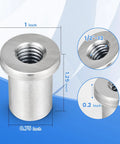 Heavy Duty 20 Pack Weld On Nuts 1 2 13 Thread Stepped Female Extension Sleeve Made From Low Carbon Steel showing dimensions and design.
