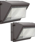 LIFKOME Outdoor Security Flood Light 2 Pack Aluminum Dusk to IP66, showcasing two dark aluminum lights with clear lenses.