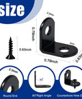 22Pc L Bracket Corner Brace Set Black Stainless Steel 90 Degree Right Angle Brackets With 44 Screws And Storage Tin For Shelves Wood Furniture
