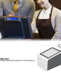 Desktop Barcode Scanner With Fast Identification White USB Wired QR Code Reader for retail payments on counter