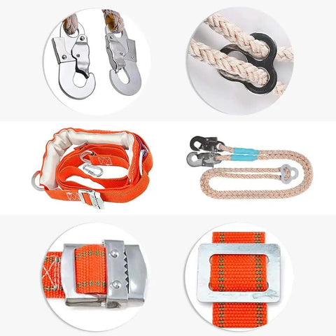 Adjustable Tree Climbing Spikes Kit with dope non-slip pedal and stainless steel gear includes waist belt and straps for climbing