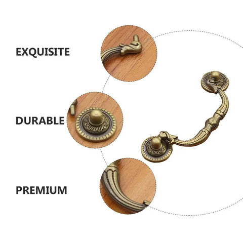 Two Pack Retro Drop Pendant Drawer Pulls Cabinet Handles Antique Style With Vintage Vibe Knobs 9.6cm Hole Spacing details and design
