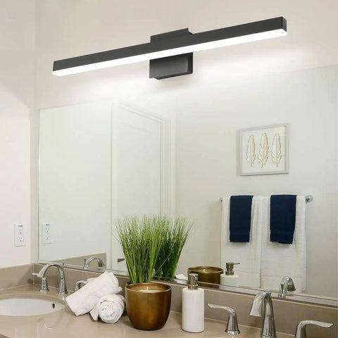 27.6 Inch Modern Black Vanity Light LED For Bathroom Wall Mount Fixture With White Light 1040 Lumen 6000K Bright White