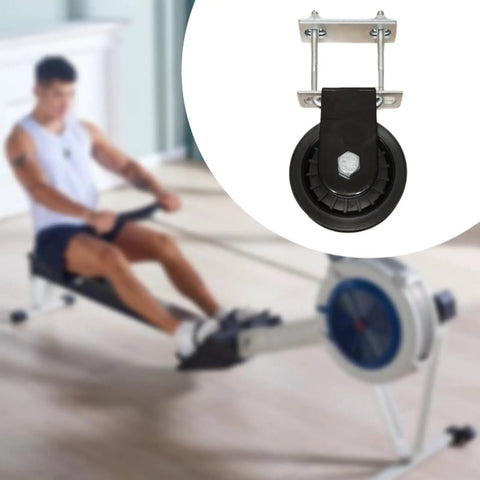 Silent Fixed Pulley For DIY Home Gym Cable System, Aluminum Alloy Wheel Roller Sheave Attachment, Heavy-Duty Bracket Mount, Smooth High Cable Pull Exercises, Pro-Grade Upgrade For Beast Home Gym Setup on rowing machine cable system