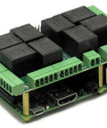 Straight Up Ready To Roll Eight Layer Stackable Expansion Hat Made For Raspberry Pi Controllers featuring relays and input terminals.